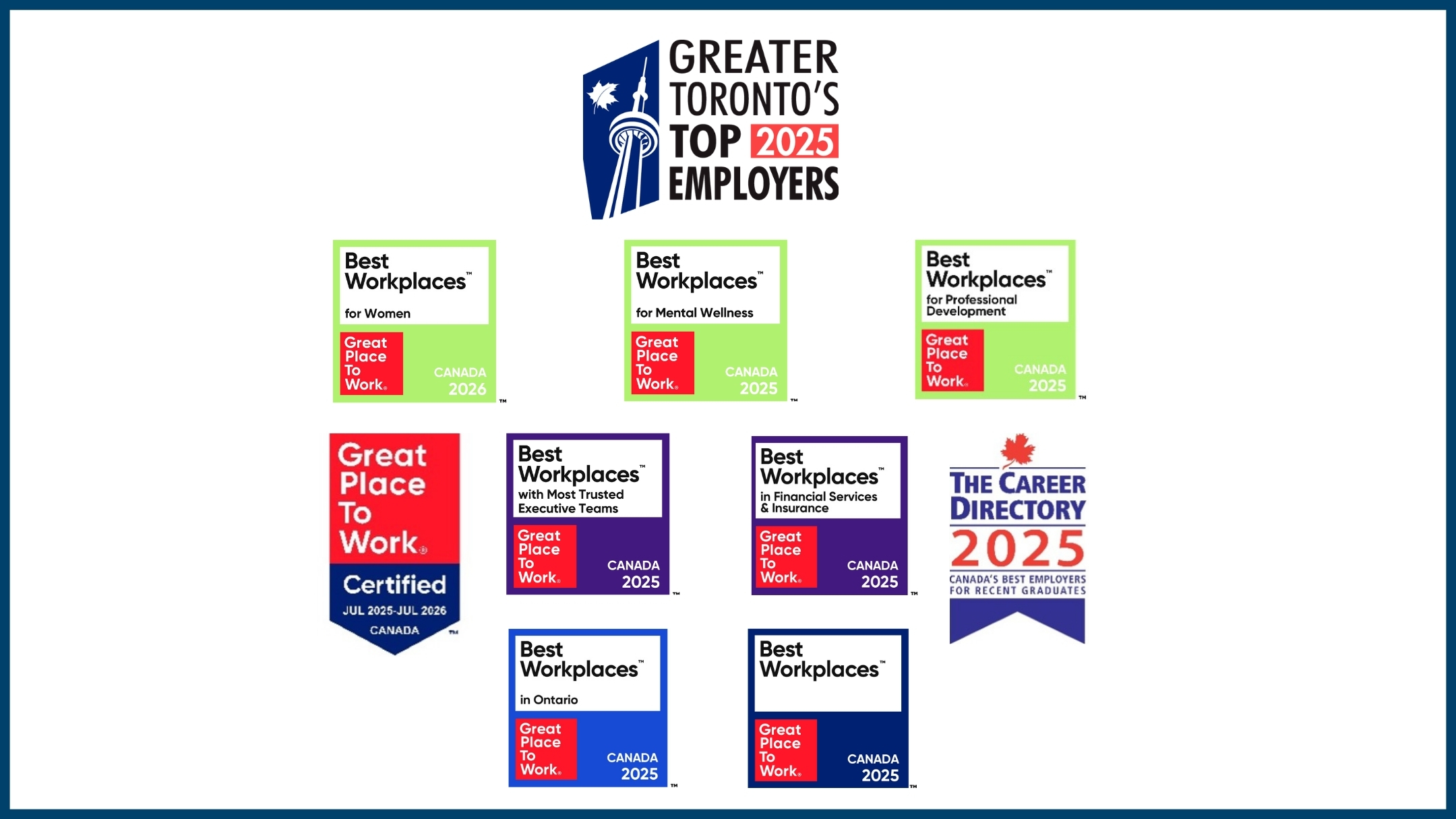 Great places to work award logos
