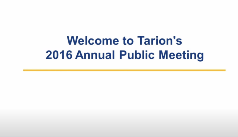 Tarion's Annual Public Meeting 2016