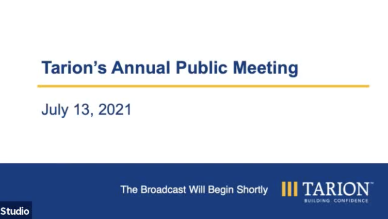 Tarion's Annual Public Meeting 2021